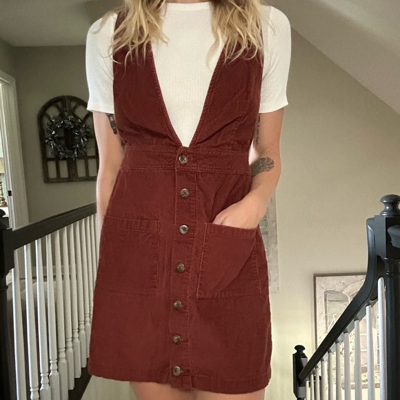 🌑 S O L D 🌑 Rewash Cordoury OverallS Suspender Dress M - Picture 5 of 7